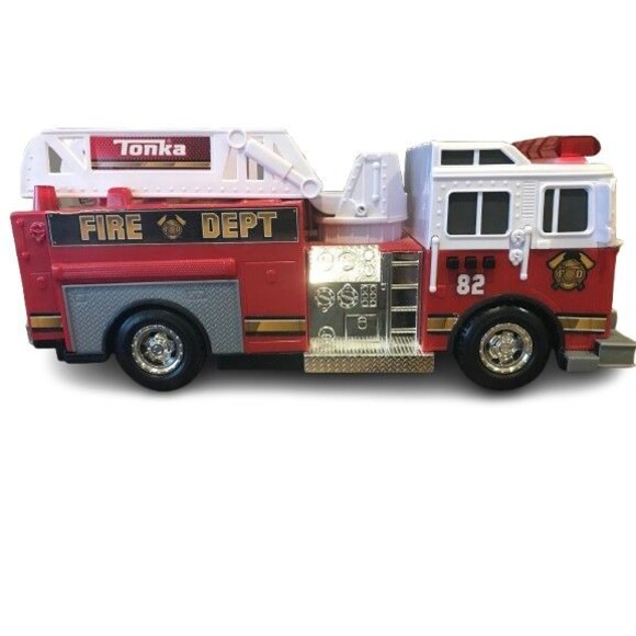 Tonka Fire Truck Toy 2011 Plastic Red Light Up Sounds Hasbro Ladder Horn Tested - Picture 1 of 6